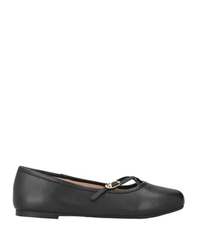 Love Moschino Woman Ballet Flats Black Size 8 Leather