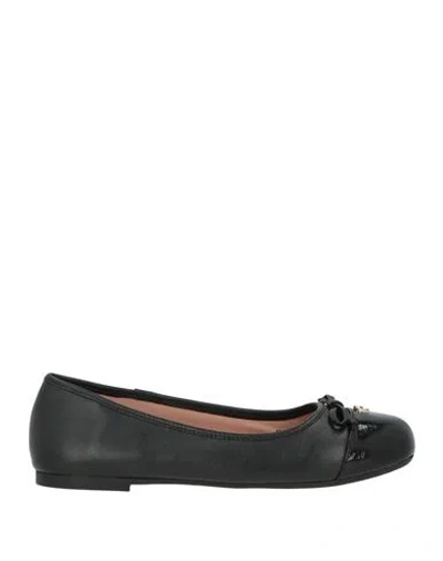 Love Moschino Woman Ballet Flats Black Size 8 Leather