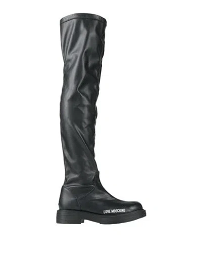 Love Moschino Woman Boot Black Size 8 Polyurethane