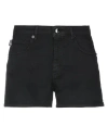 Love Moschino Woman Denim Shorts Black Size 4 Cotton, Linen, Elastane