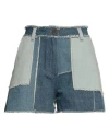 Love Moschino Woman Denim Shorts Blue Size 8 Cotton In Blue