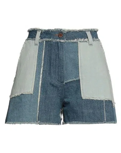Love Moschino Woman Denim Shorts Blue Size 8 Cotton