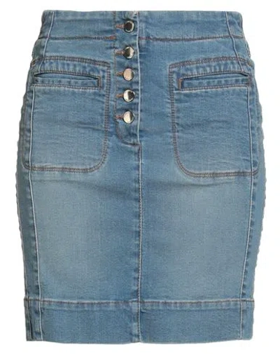 Love Moschino Woman Denim Skirt Blue Size 4 Cotton, Elastane
