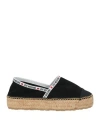 Love Moschino Woman Espadrilles Black Size 8 Leather, Textile Fibers In Black
