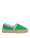 Love Moschino Woman Espadrilles Green Size 8 Textile Fibers In Green