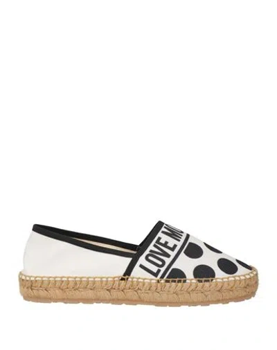Love Moschino Woman Espadrilles White Size 11 Textile Fibers