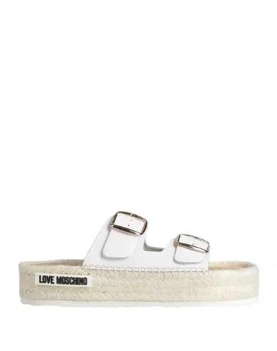 Love Moschino Woman Espadrilles White Size 8 Leather