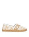 Love Moschino Logo-embroidered Frayed-detailing Espadrilles In White
