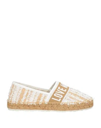 Love Moschino Logo-embroidered Frayed-detailing Espadrilles In White