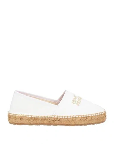Love Moschino Woman Espadrilles White Size 8 Textile Fibers