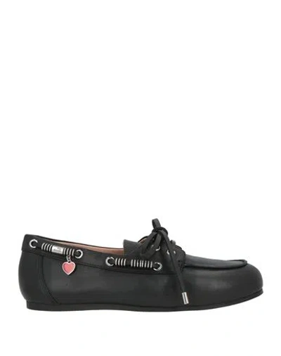 Love Moschino Woman Loafers Black Size 8 Calfskin