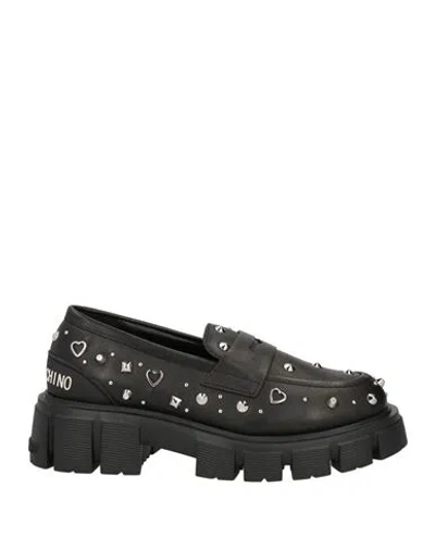 Love Moschino Woman Loafers Black Size 8 Calfskin
