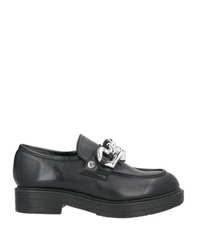 Love Moschino Woman Loafers Black Size 9 Leather