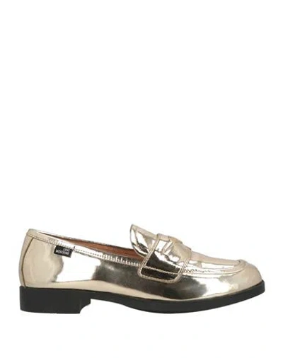 Love Moschino Woman Loafers Gold Size 6 Synthetisches Material
