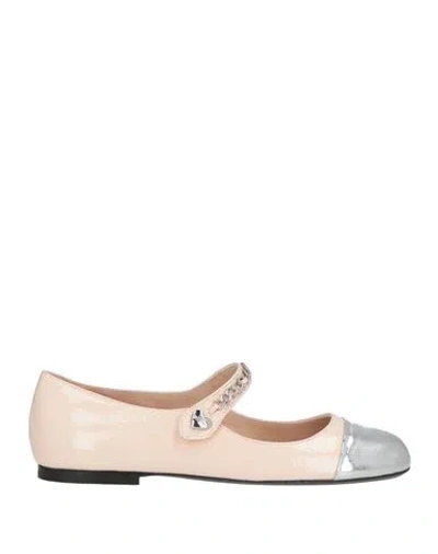 Love Moschino Woman Loafers Light Pink Size 7 Soft Leather In Multi