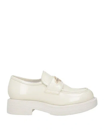 Love Moschino Woman Loafers Off White Size 7 Leather
