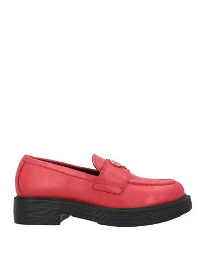 Love Moschino Woman Loafers Red Size 10 Calfskin