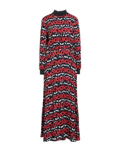 Love Moschino Woman Maxi Dress Black Size 8 Viscose In Multi