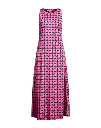 Love Moschino Woman Maxi Dress Fuchsia Size 10 Cotton, Elastane In Pink