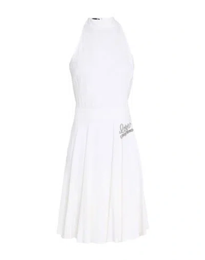 Love Moschino Woman Midi Dress White Size 10 Viscose, Linen