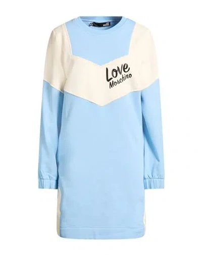 Love Moschino Woman Mini Dress Azure Size 12 Cotton In Brown
