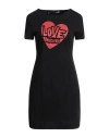 Love Moschino Woman Short Dress Black Size 8 Cotton In Black