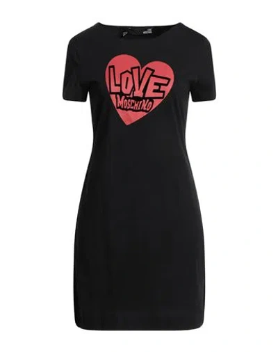 Love Moschino Woman Short Dress Black Size 8 Cotton