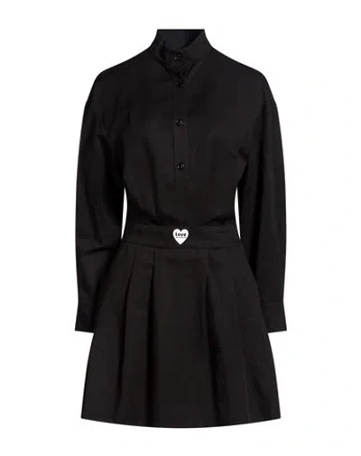Love Moschino Woman Mini Dress Black Size 10 Linen, Lyocell, Cotton