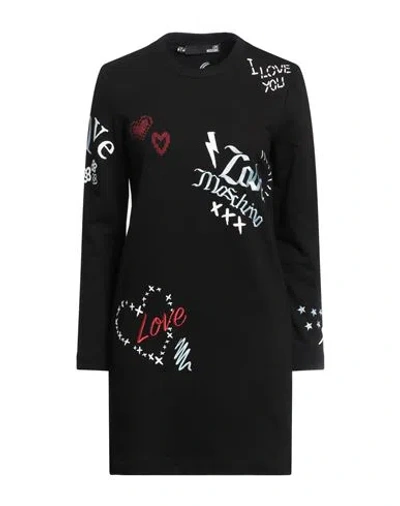 Love Moschino Woman Short Dress Black Size 12 Cotton