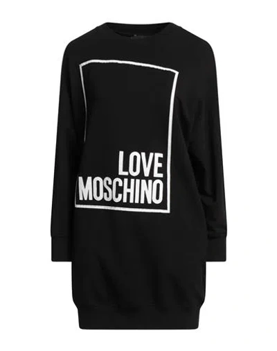 Love Moschino Woman Mini Dress Black Size 4 Cotton, Modal, Elastane