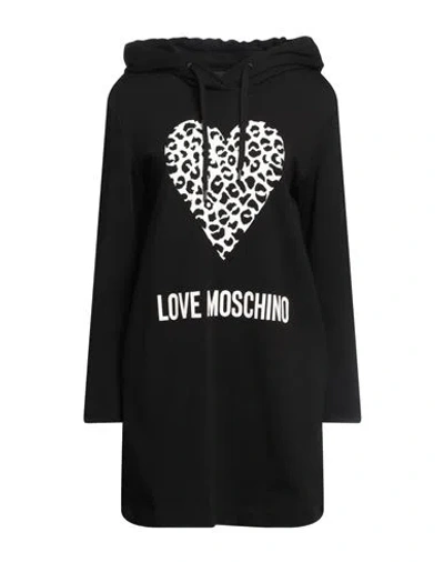 Love Moschino Woman Short Dress Black Size 12 Cotton