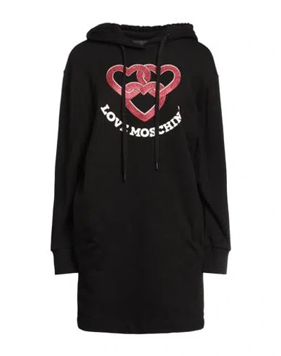 Love Moschino Woman Short Dress Black Size 12 Cotton