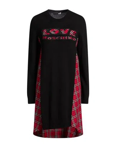 Love Moschino Woman Mini Dress Black Size 6 Polyamide, Viscose, Wool, Cashmere