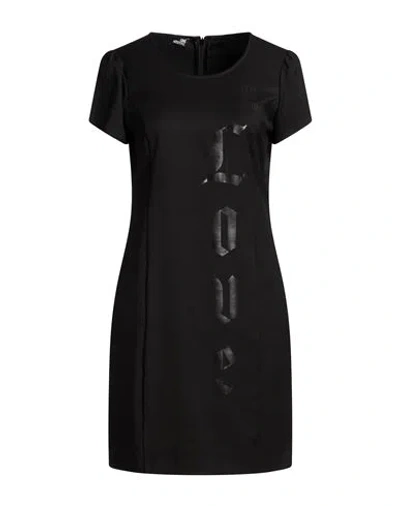 Love Moschino Woman Mini Dress Black Size 6 Polyester, Acrylic, Viscose, Virgin Wool, Elastane