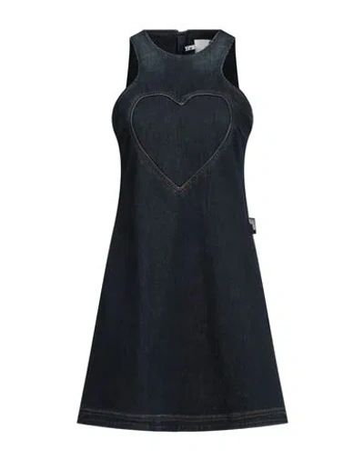 Love Moschino Woman Mini Dress Blue Size 10 Cotton, Polyester, Elastane