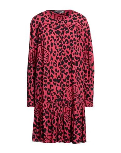 Love Moschino Woman Mini Dress Coral Size 8 Viscose, Elastane In Pink
