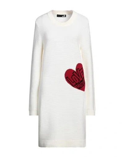 Love Moschino Woman Mini Dress Cream Size 10 Wool, Recycled Acrylic, Polyamide, Viscose, Cashmere In White