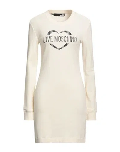 Love Moschino Woman Mini Dress Cream Size 6 Cotton, Modal, Elastane In White