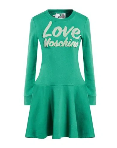 Love Moschino Woman Mini Dress Green Size 2 Cotton, Polyester