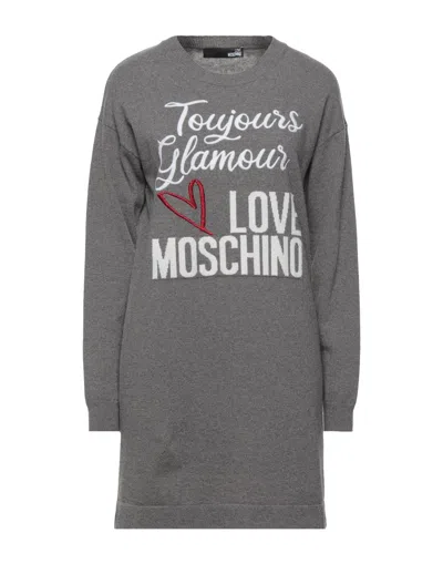 Love Moschino Short Dresses In Grey