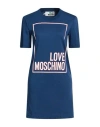 Love Moschino Woman Mini Dress Navy Size 4 Cotton, Elastane In Blue