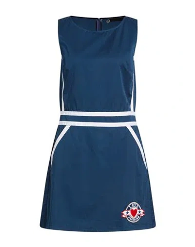 Love Moschino Woman Mini Dress Navy Size 6 Cotton In Blue