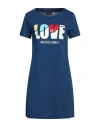 Love Moschino Woman Mini Dress Navy Size 6 Cotton, Elastane In Blue