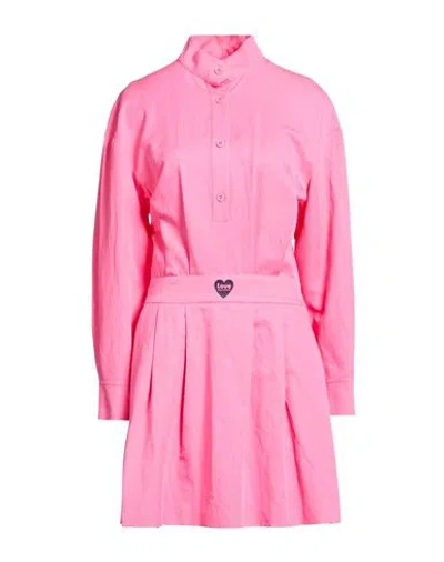 Love Moschino Woman Mini Dress Pink Size 6 Linen, Lyocell, Cotton