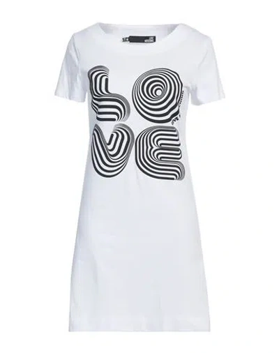Love Moschino Woman Mini Dress White Size 10 Cotton