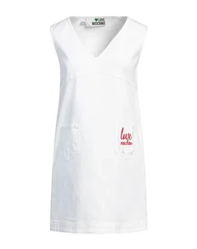 Love Moschino Woman Mini Dress White Size 10 Cotton, Elastane