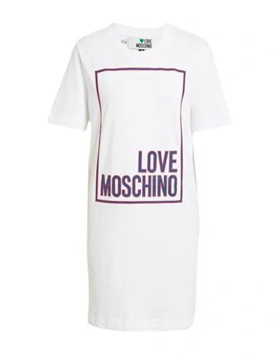 Love Moschino Woman Mini Dress White Size 4 Cotton, Elastane