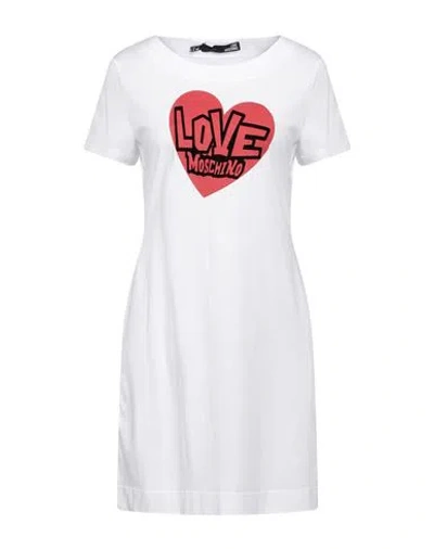 Love Moschino Woman Mini Dress White Size 6 Cotton