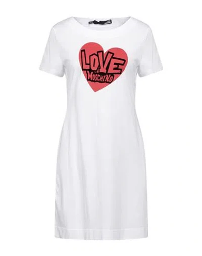 Love Moschino Woman Mini Dress White Size 6 Cotton In White
