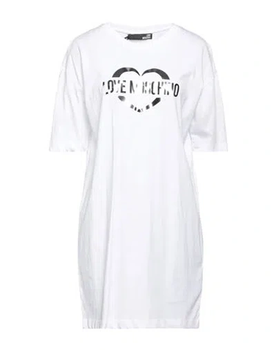 Love Moschino Woman Mini Dress White Size 6 Cotton, Elastane